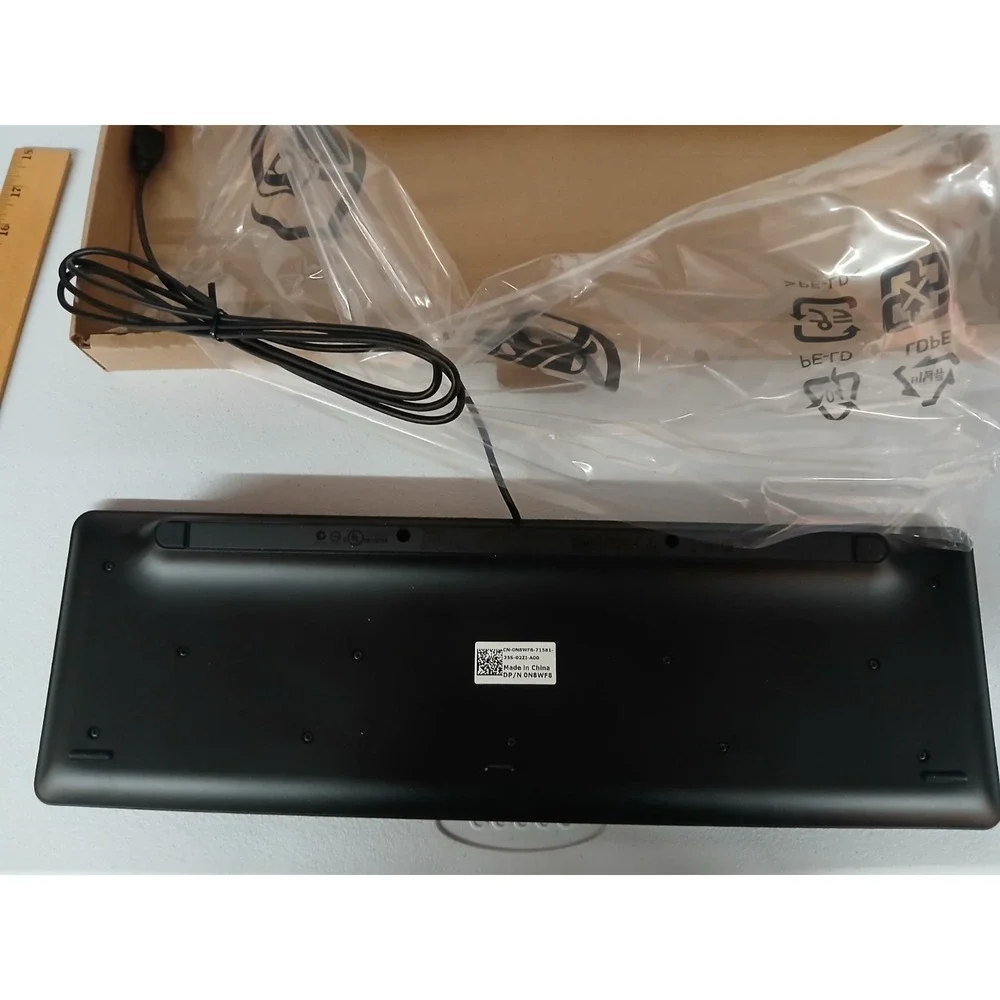 New-Dell Wired slip USB Black Keyboard‎ KG-1089 #1089